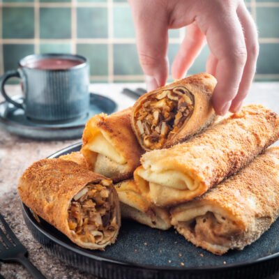 Wegańskie krokiety z kapustą kiszoną, wędzonym tofu i śliwką 9 Wegańskie krokiety z kapustą kiszoną, wędzonym tofu i śliwką