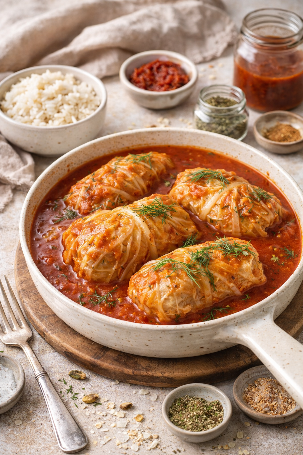 Gołąbki z kapusty włoskiej z soczewicą i pieczarkami – wegetariańskie gołąbki w aromatycznym sosie pomidorowym 2 Gołąbki z kapusty włoskiej z soczewicą i pieczarkami – wegetariańskie gołąbki w aromatycznym sosie pomidorowym