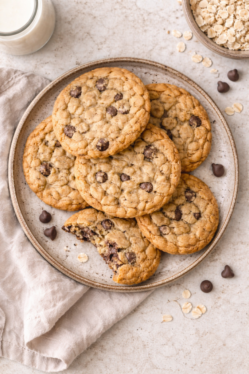 Ciastka owsiane z czekoladą – szybkie i proste