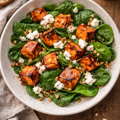 Sałatka z pieczoną dynią, fetą i szpinakiem — przepis 7 Sałatka z pieczoną dynią, fetą i szpinakiem — przepis