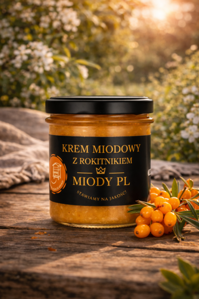 Od wspomnień z dzieciństwa do mojej kuchni — Miody Polskie 5 KREM MIODOWY Z ROKITNIKIEM