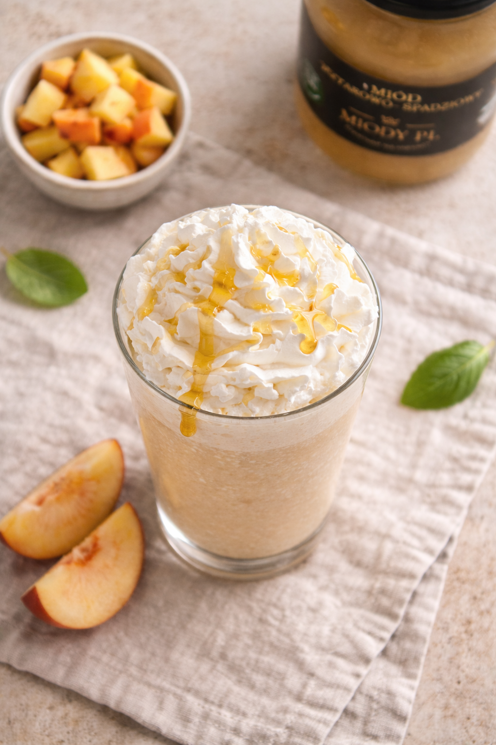 Kawa mrożona z brzoskwinią i miodem – kremowa i orzeźwiająca 2 Kawa mrożona z brzoskwinią i miodem – kremowa i orzeźwiająca